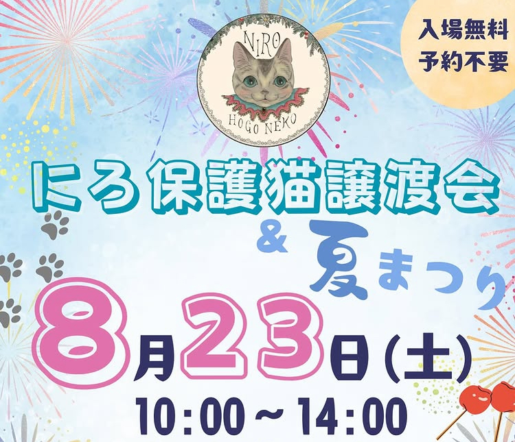 にろ保護猫譲渡会＆プチ夏祭り アイキャッチ画像